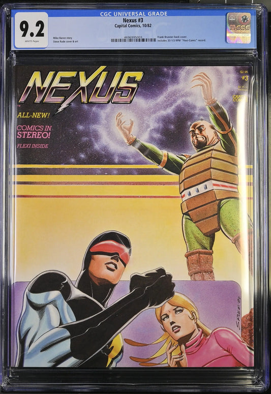 Nexus #3 (1982) Graded CGC 9.2 NM- with Flexi-Disc Record - Comic Book