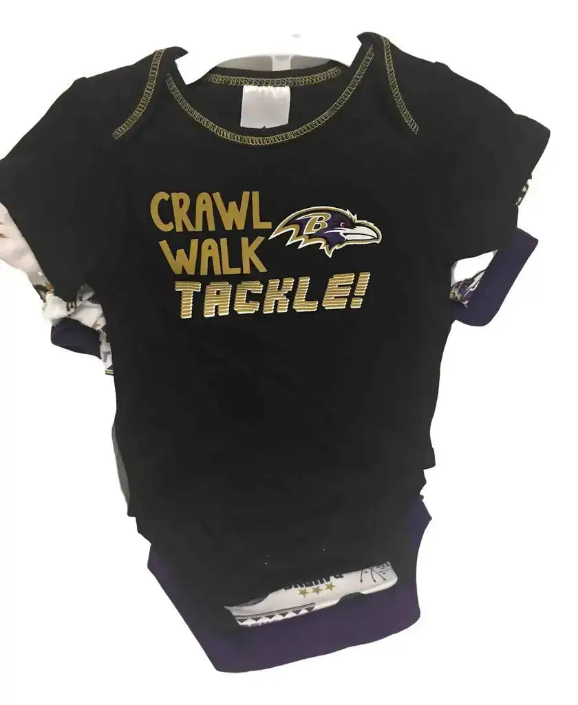 NFL Baltimore Ravens 3 Pack Bodysuit - Choose Your Size