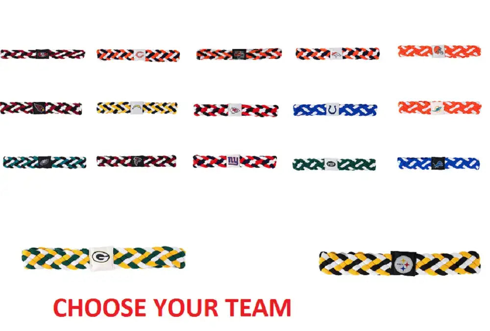 NFL Braided Style Elastic Headband Hairband - Choose Your Team
