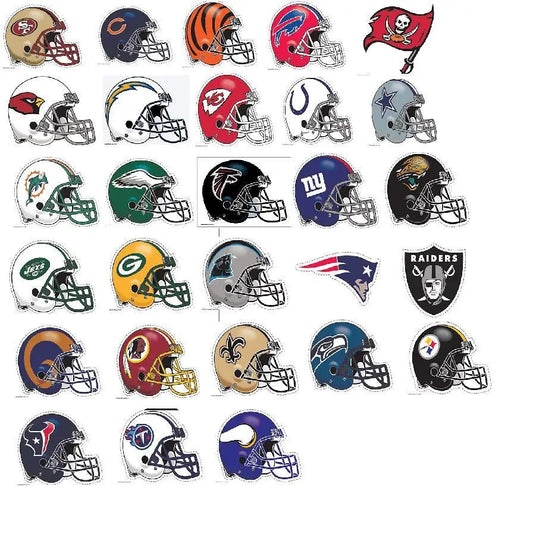 NFL Team Helmets and Logos for Football Cards Collection Ultra Decal Static Cling