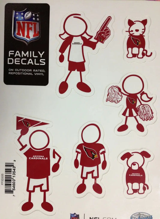 NFL Family Decals featuring stick figure characters and team designs for car stickers