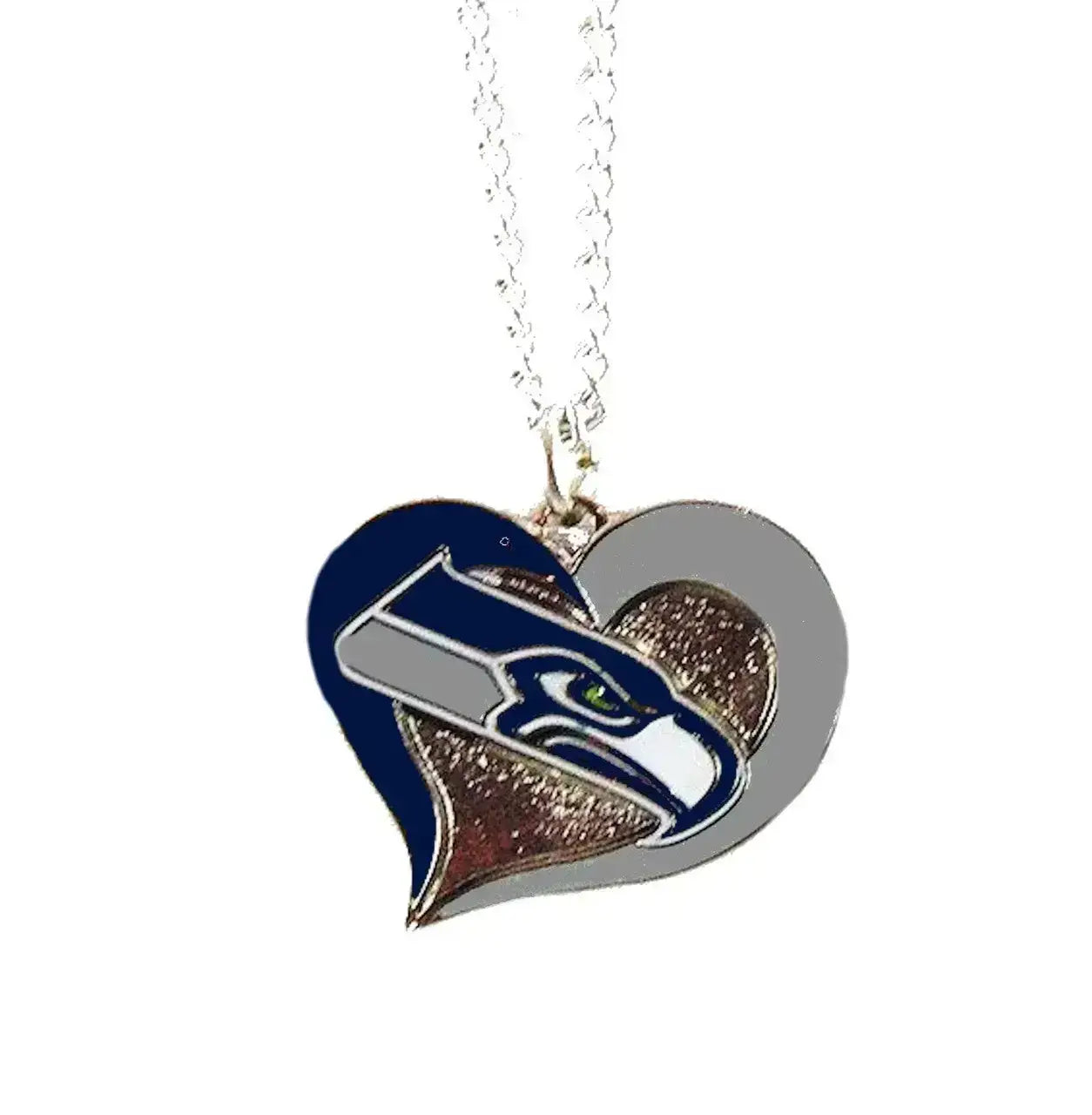 NFL Football Swirl Heart Necklace Pick Your Team
