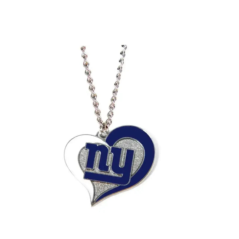 NFL Football Swirl Heart Necklace Pick Your Team