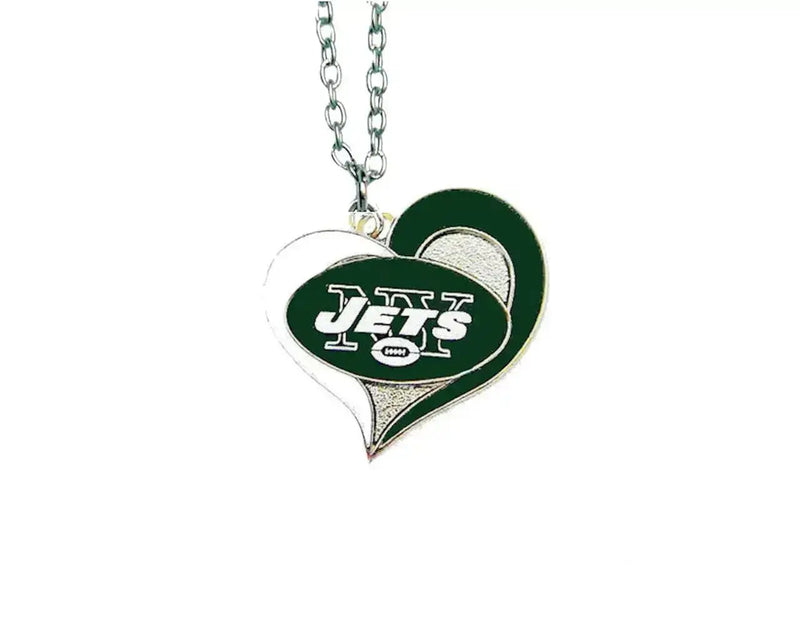 NFL Football Swirl Heart Necklace Pick Your Team