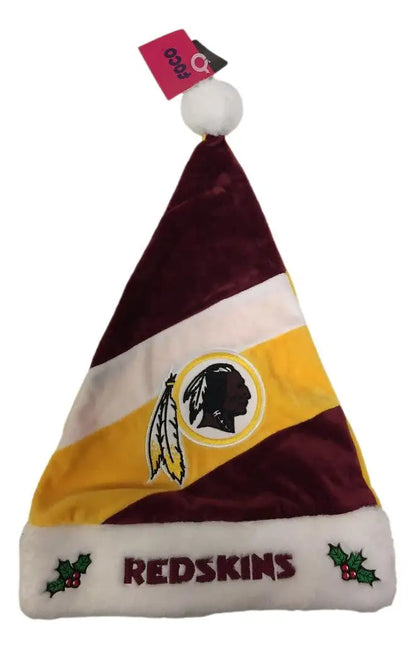 Santa hat styled in Washington Redskins colors and logo for NFL holiday cheer