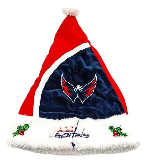 Santa hat featuring Washington Capitals logo and holly accents in NFL holiday collection