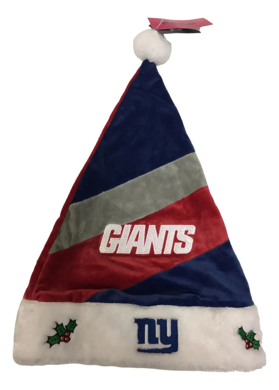 New York Giants Santa hat with team colors and logo for NFL holiday cheer