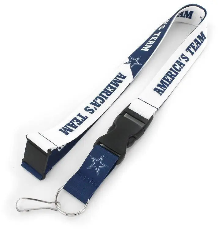 Dallas Cowboys Slogan Lanyard with detachable clip and keyring for trading cards and more