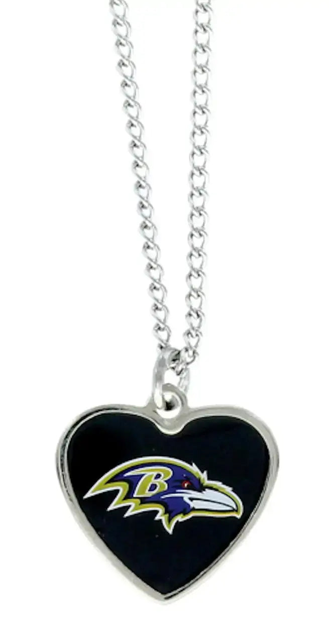 NFL Football Team Logo Womens Color Logo Heart Pendant Necklace Pick Your Team