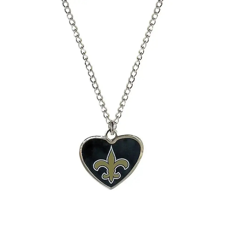 NFL Football Team Logo Womens Color Logo Heart Pendant Necklace Pick Your Team