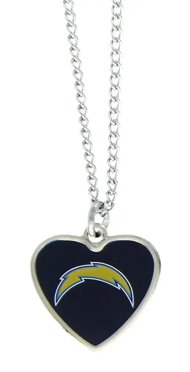 NFL Football Team Logo Womens Color Logo Heart Pendant Necklace Pick Your Team