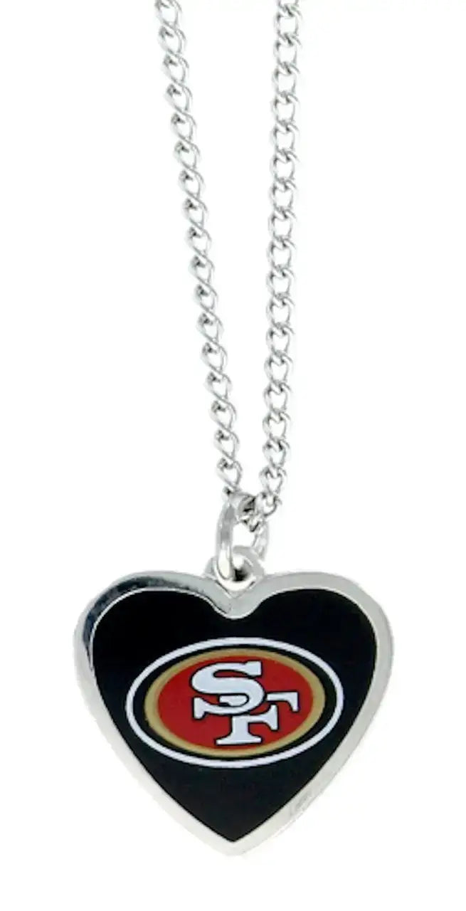 NFL Football Team Logo Womens Color Logo Heart Pendant Necklace Pick Your Team
