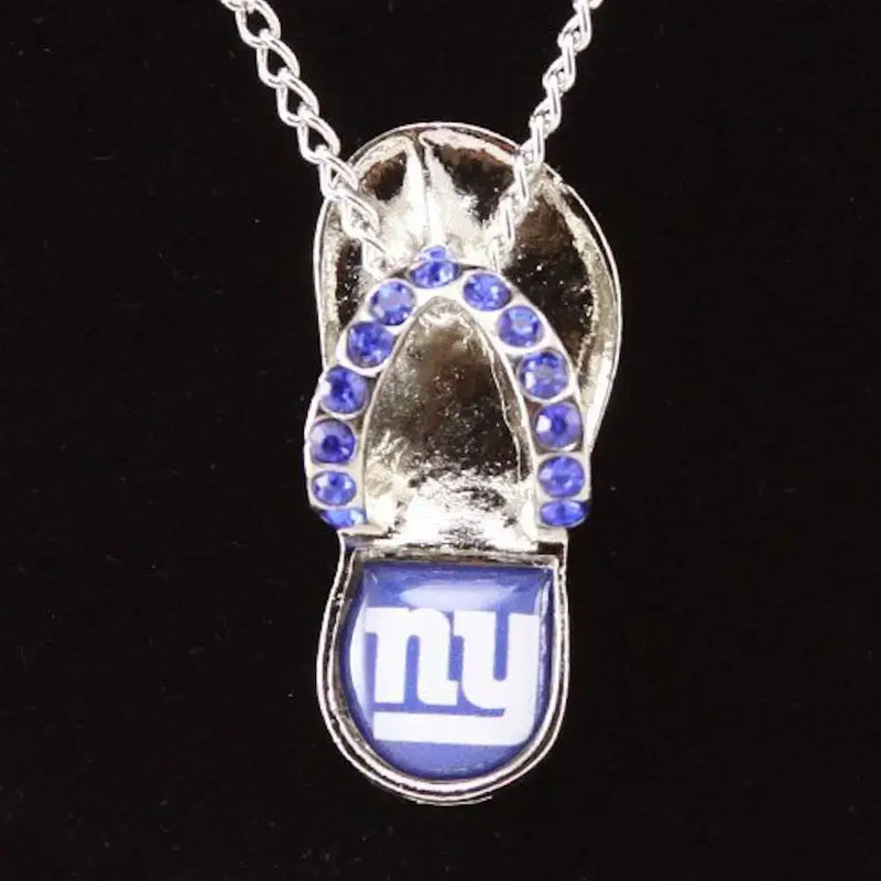 NFL Football Team Logo Womens Ladies Crystal Flip Flop Necklace Pick Your Team
