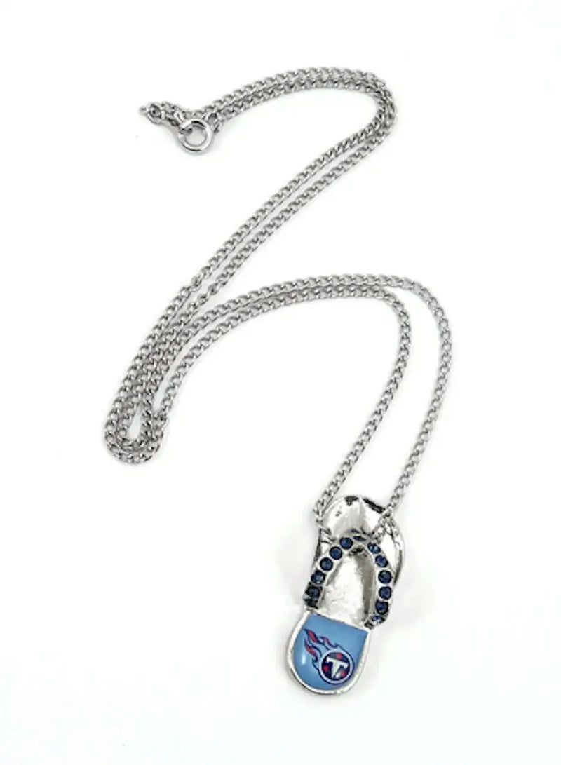 NFL Football Team Logo Womens Ladies Crystal Flip Flop Necklace Pick Your Team
