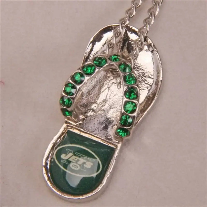 NFL Football Team Logo Womens Ladies Crystal Flip Flop Necklace Pick Your Team