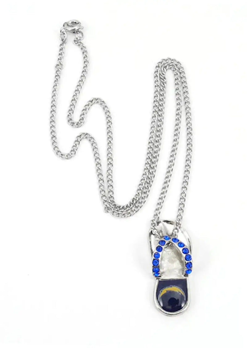 NFL Football Team Logo Womens Ladies Crystal Flip Flop Necklace Pick Your Team