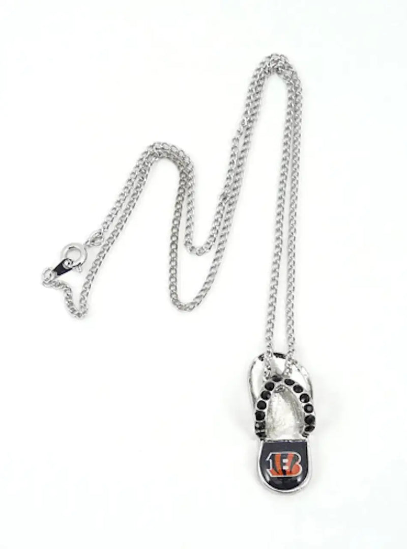 NFL Football Team Logo Womens Ladies Crystal Flip Flop Necklace Pick Your Team