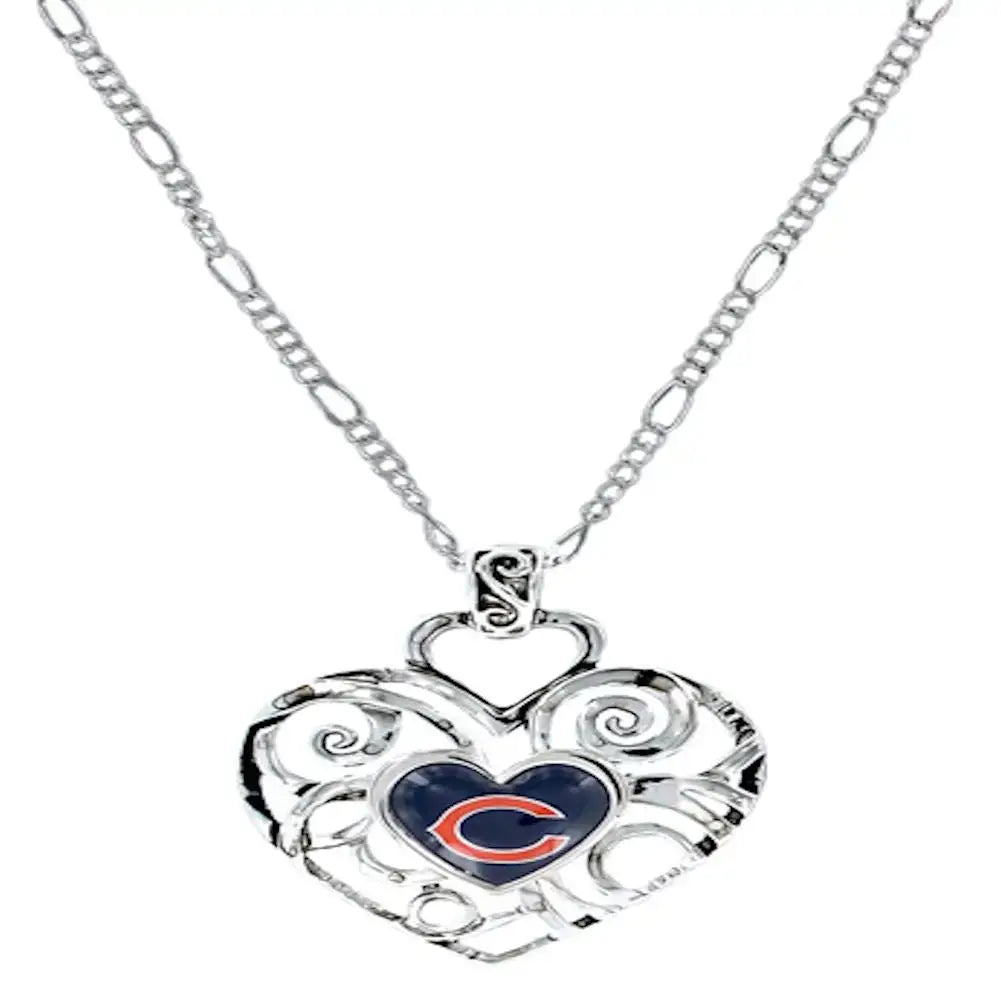 NFL Football Team Logo Womens Ladies Ivy Heart Pendant Pick Your Team