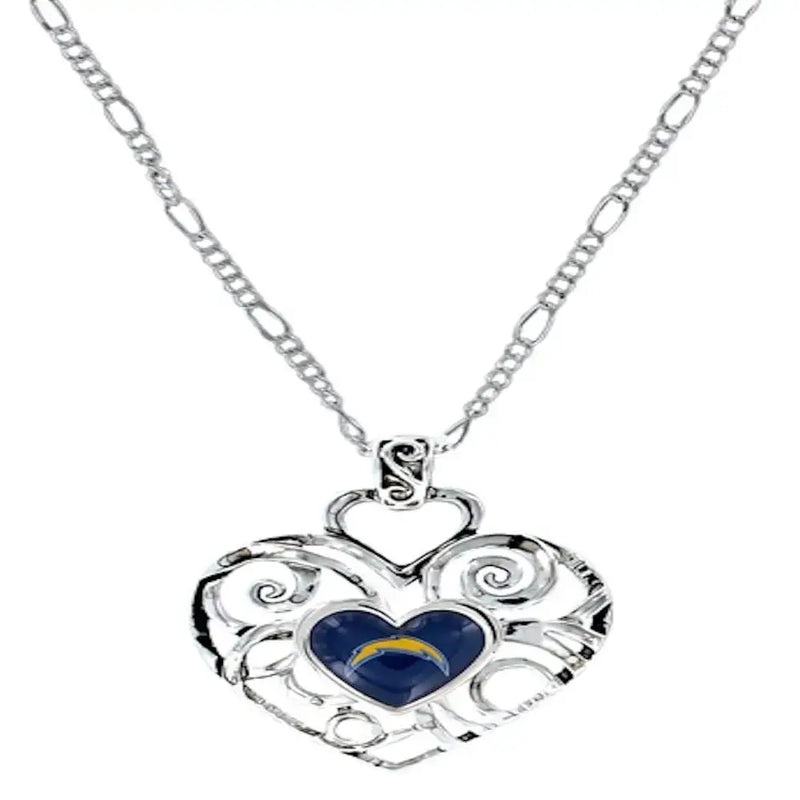 NFL Football Team Logo Womens Ladies Ivy Heart Pendant Pick Your Team