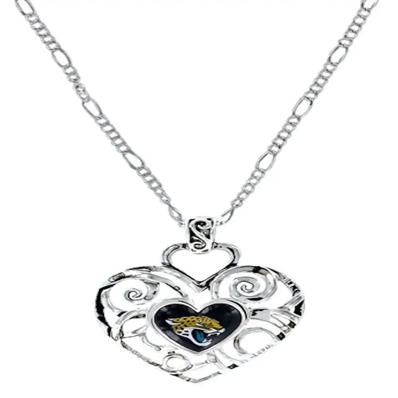 NFL Football Team Logo Womens Ladies Ivy Heart Pendant Pick Your Team