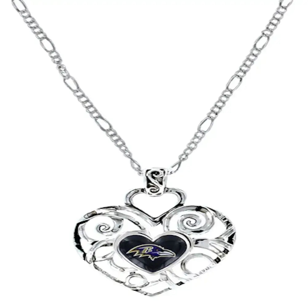 NFL Football Team Logo Womens Ladies Ivy Heart Pendant Pick Your Team