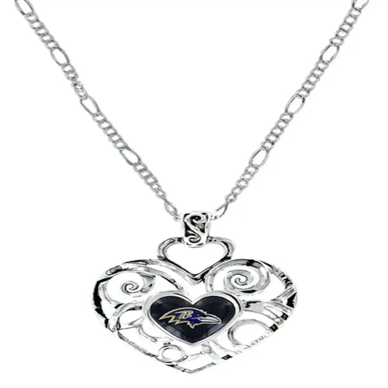 NFL Football Team Logo Womens Ladies Ivy Heart Pendant Pick Your Team