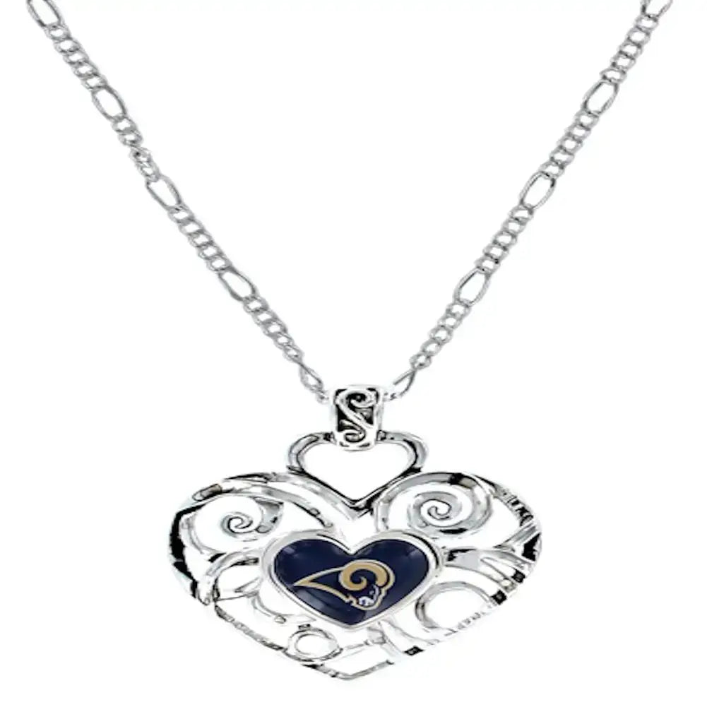 NFL Football Team Logo Womens Ladies Ivy Heart Pendant Pick Your Team