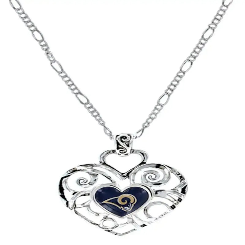 NFL Football Team Logo Womens Ladies Ivy Heart Pendant Pick Your Team