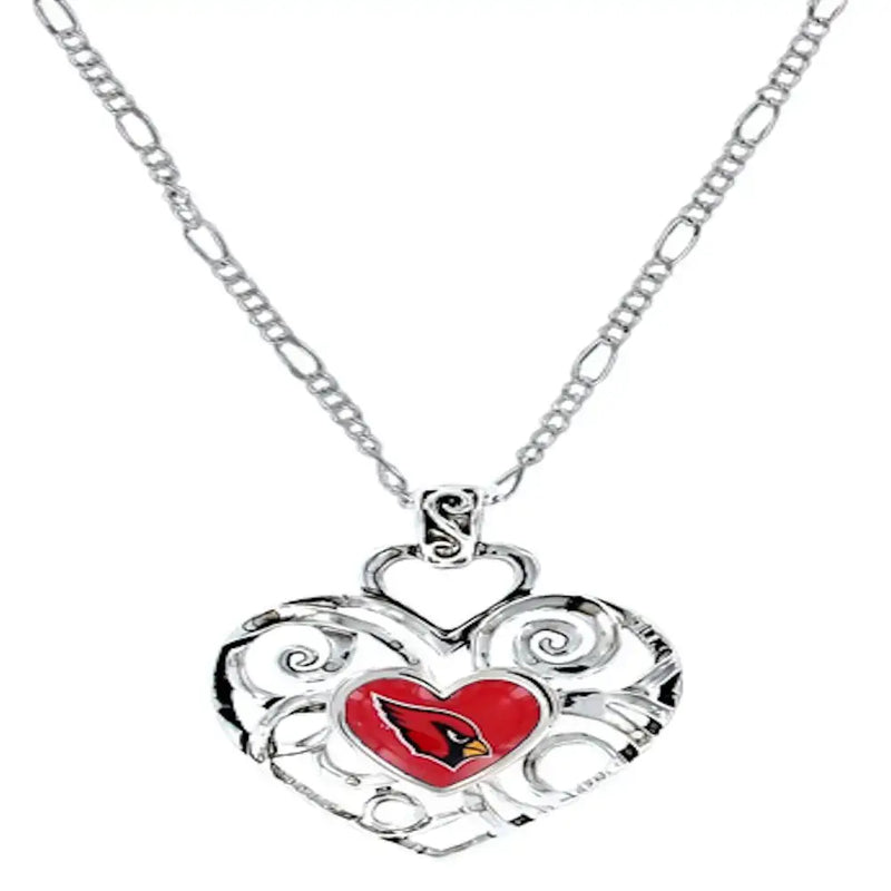 NFL Football Team Logo Womens Ladies Ivy Heart Pendant Pick Your Team