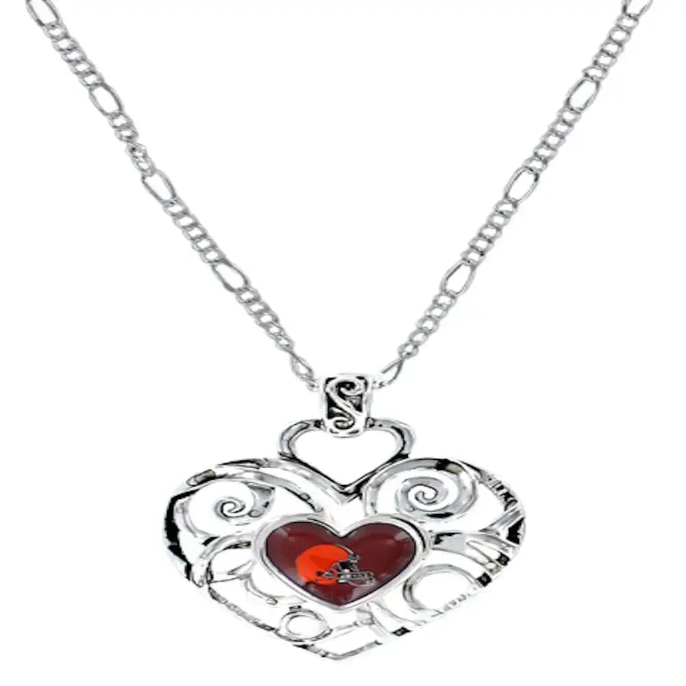 NFL Football Team Logo Womens Ladies Ivy Heart Pendant Pick Your Team