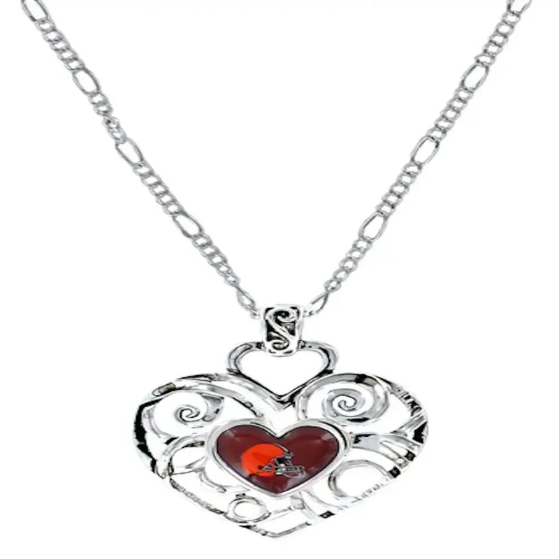NFL Football Team Logo Womens Ladies Ivy Heart Pendant Pick Your Team