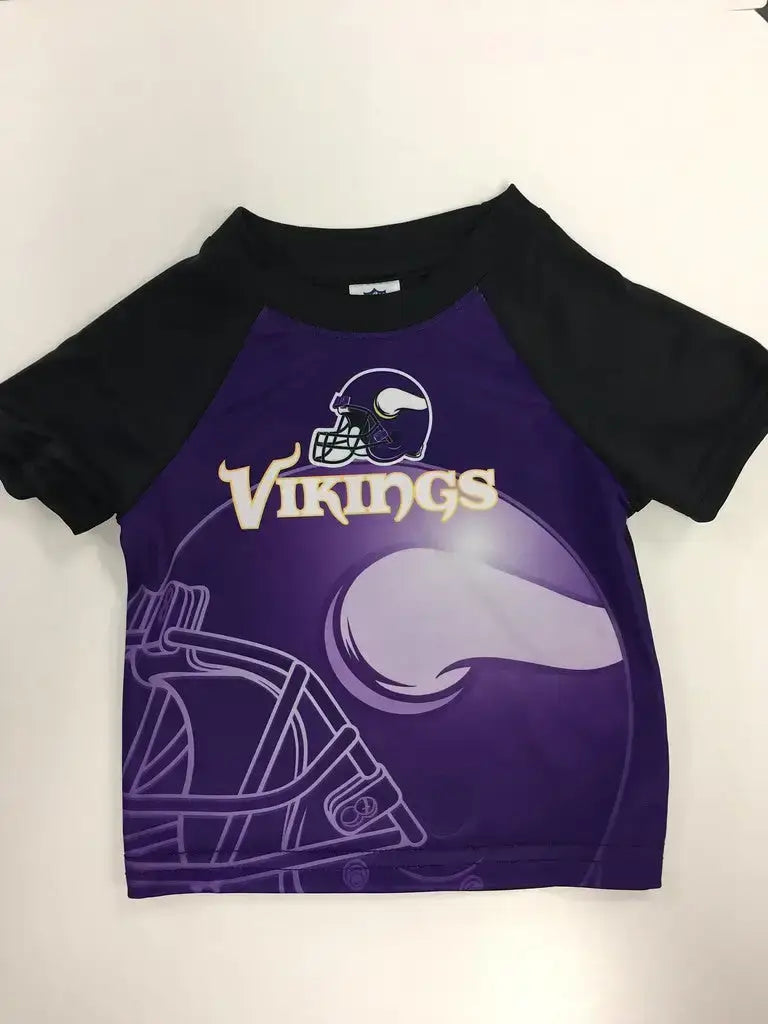 NFL Kids Short Sleeve Helmet Tee T-Shirt Minnesota Vikings - 12M