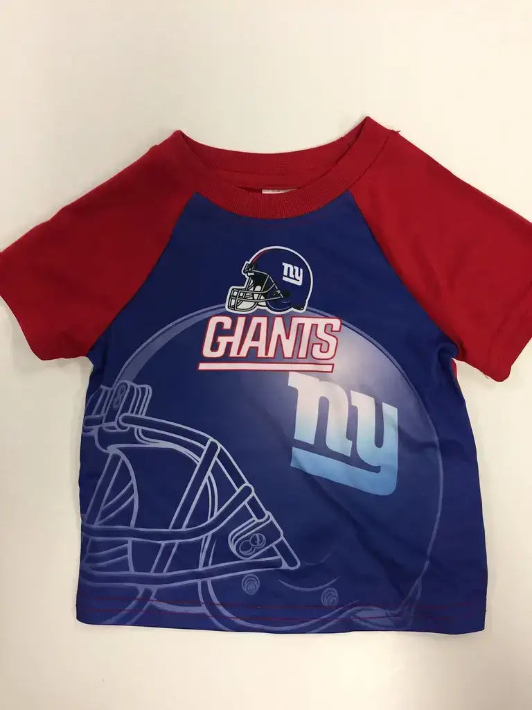 NFL Kids Short Sleeve Helmet Tee T-Shirt New York Giants - 12M