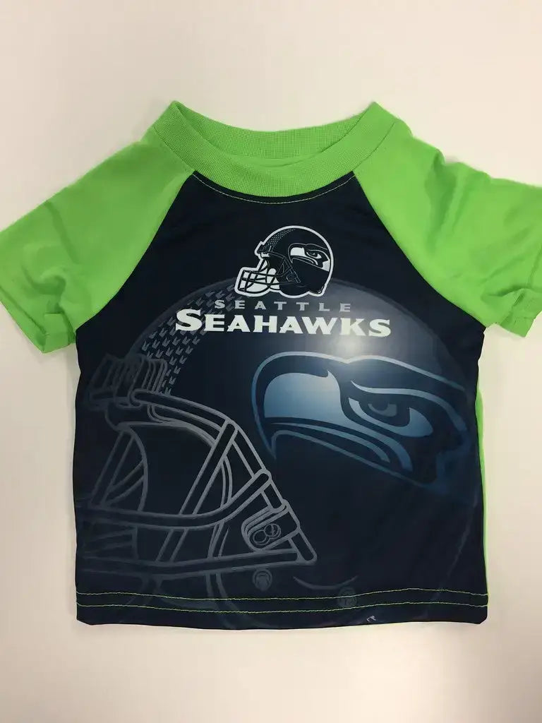 NFL Kids Short Sleeve Helmet Tee T-Shirt Seattle Seahawks - 12M