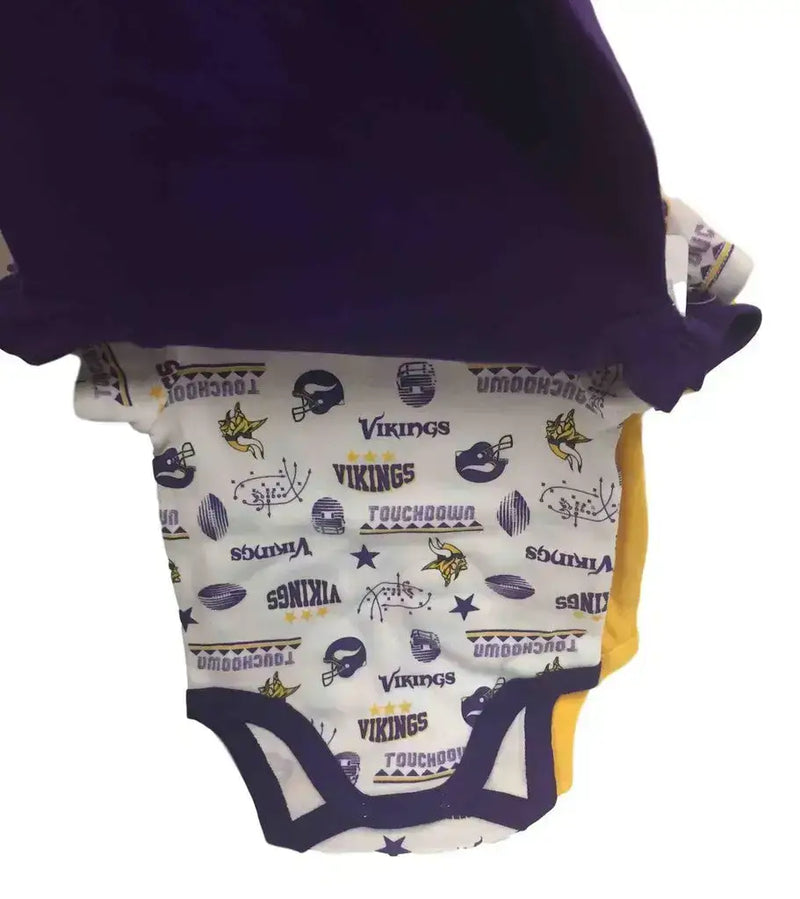 NFL Minnesota Vikings 3 Pack Bodysuit - Choose Your Size