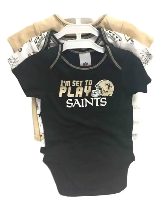 NFL New Orleans Saints 3 Pack Bodysuit - Choose Your Size - Apparel