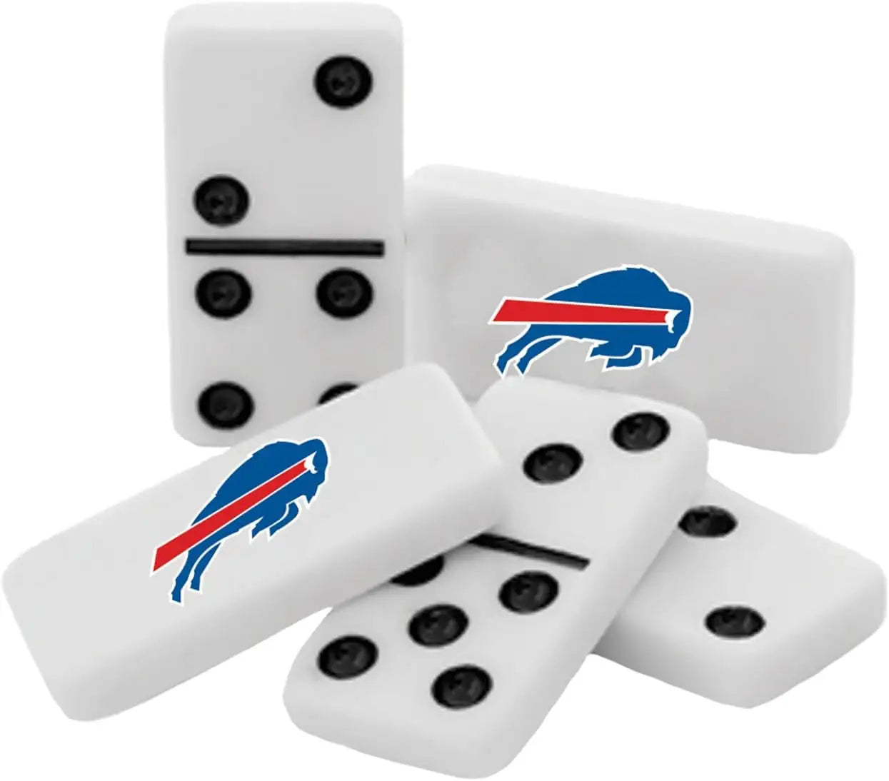 Buffalo Bills logo dominoes in officially licensed NFL gift tin, great gift for fans