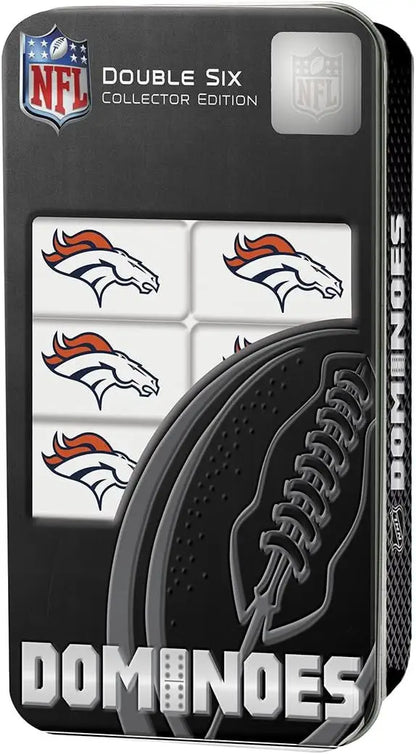 NFL Officially Licensed Denver Broncos Dominoes Set in Gift Tin, Great Gift for Fans