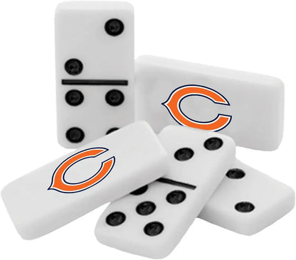 Chicago Bears logo dominoes in NFL officially licensed gift tin, a great gift for fans