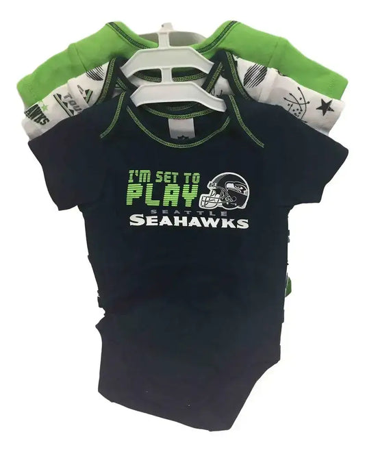 NFL Seattle Seahawks 3 Pack Bodysuit - Choose Your Size - Apparel
