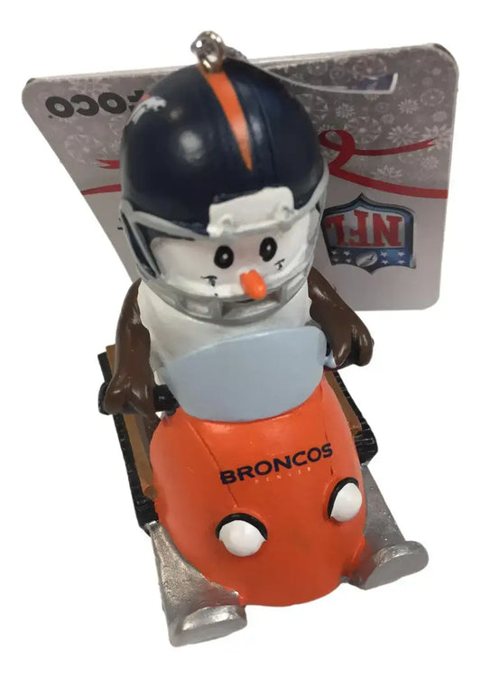 NFL Snowman Smores Snowmobile Tree Ornament Choose Your Team - Collectibles
