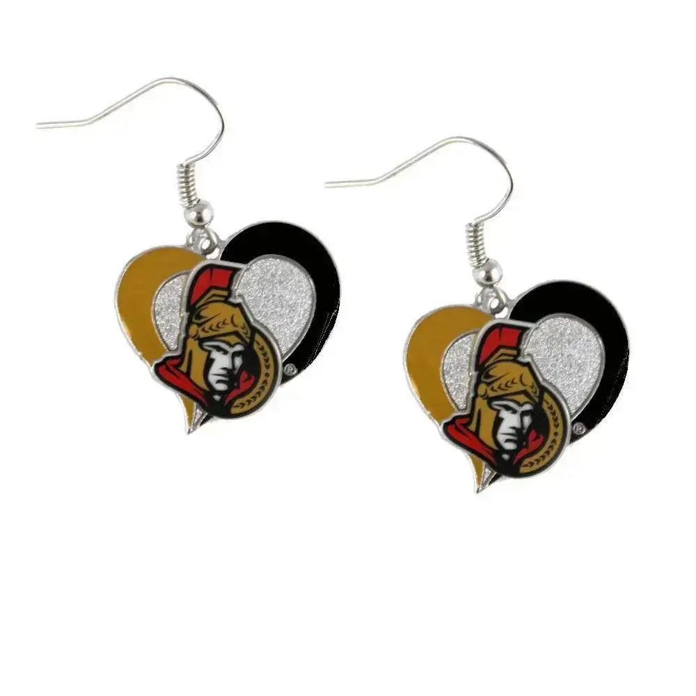 NHL Football Swirl Heart Earrings Pick Your Team