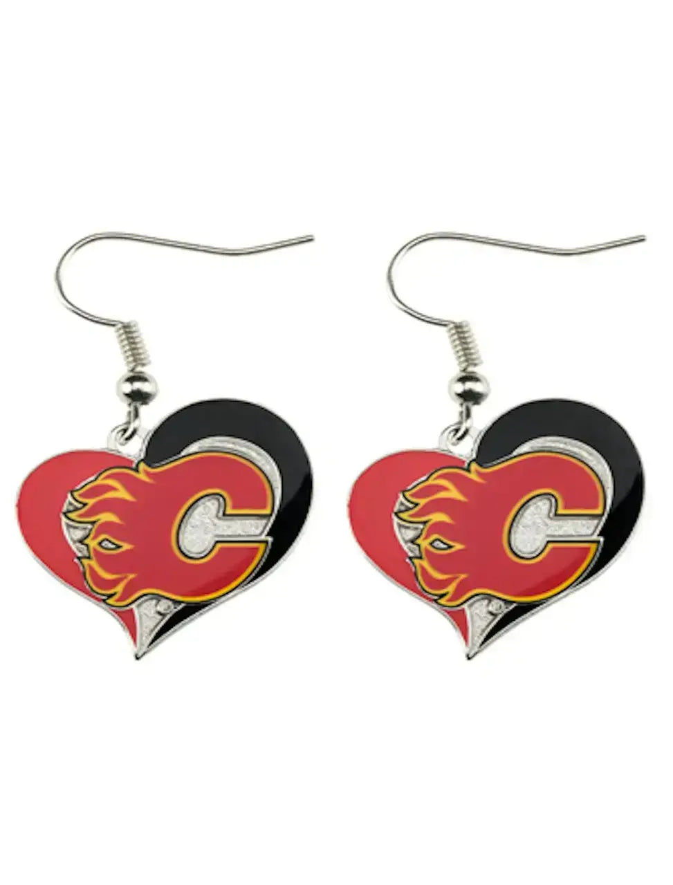 NHL Football Swirl Heart Earrings Pick Your Team