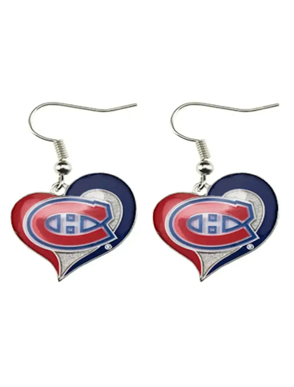NHL Football Swirl Heart Earrings Pick Your Team