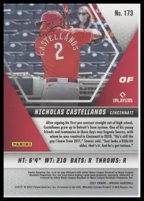 Nicholas Castellanos 2021 Panini Mosaic #173 Cincinnati Reds - Baseball Card Single