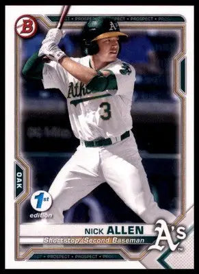 Nick Allen 2021 Bowman 1st Edition #BFE-147 Oakland Athletics - Baseball Card Single