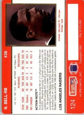 Nick Bell - 1992 Action Packed - #124 - Football - Football Card Single