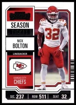 Nick Bolton 2023 Panini Contenders Season Ticket Retail #50 Kansas City Chiefs