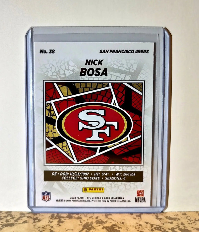 Nick Bosa 2024 Panini NFL #38 Silver Foil Sticker Card San Francisco 49ers