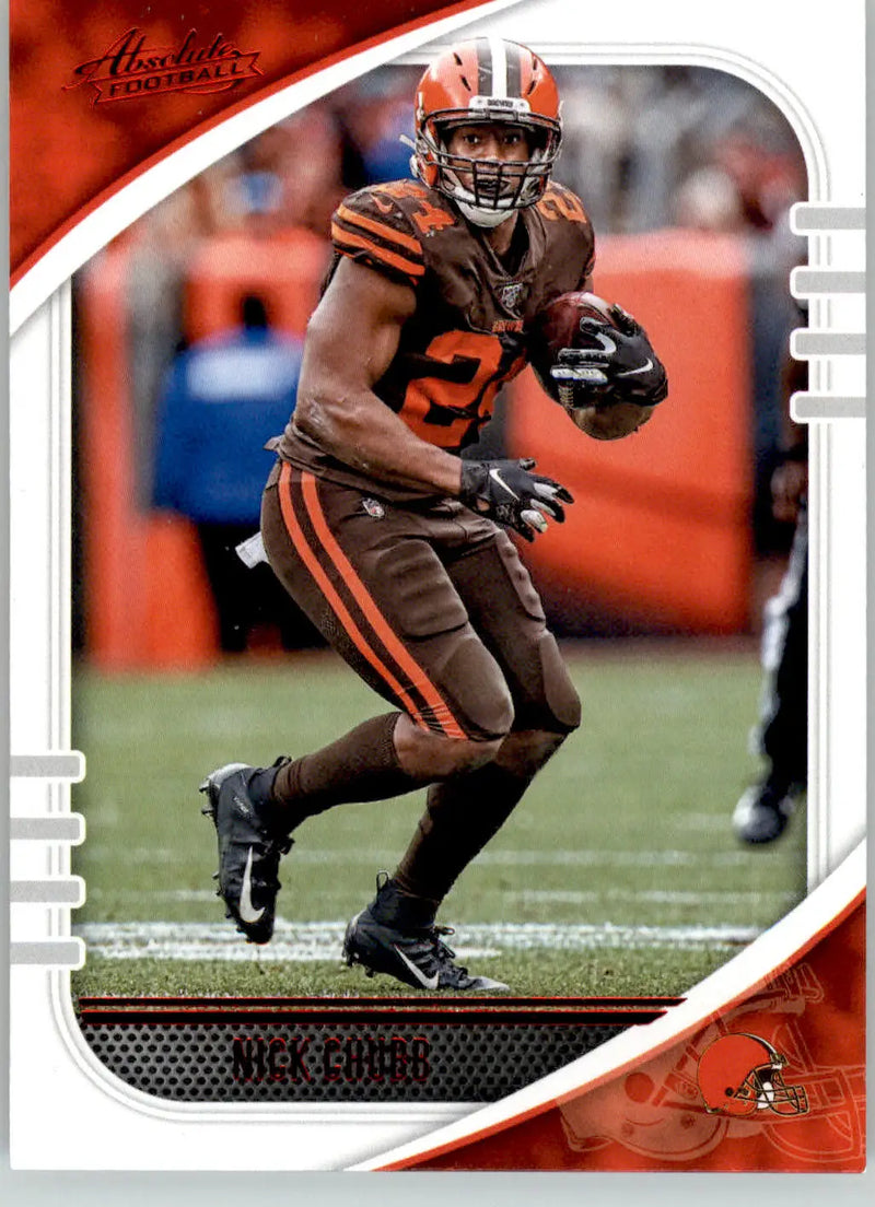 Nick Chubb - 2020 Panini Absolute - #30 - Red Football - Football Card Single